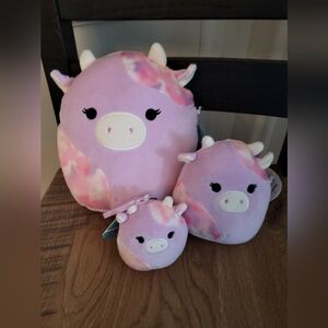NWT Squishmallow Original Suri Sunset Cow 3-pack 8", 5" & 3.5" Set